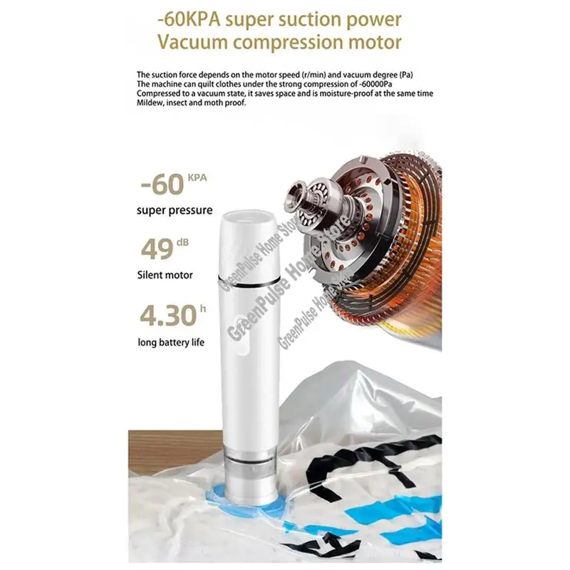 A69M-Food Vacuum Sealer Mini Handheld Vacuum Sealer Machine USB Electric Kitchen Packer Small Sealing Machine