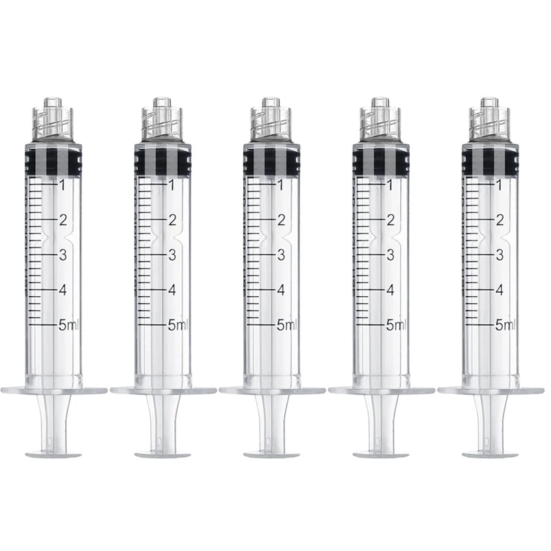 30PCS 1/2/5/10ML Luer Lock Tip Syringes (No Needle) for Scientific Labs Feeding Pets Measuring Liquid  Individually Wrapped