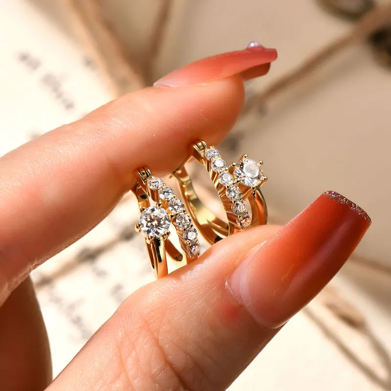 

Женские серьги-кольца из муассанита круглой огранки Ehhai, стерлинговое серебро 925 пробы, модные круглые ушные петли в стиле панк, изящные ювелирные изделия, подарок Pendientes