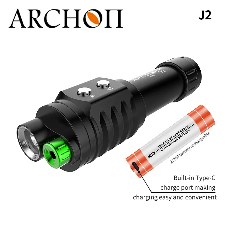 J2 2in1 Scuba diving flashlight Green beam dive command light Underwater 100m Dive lighting torch Dive instructor indicator lamp