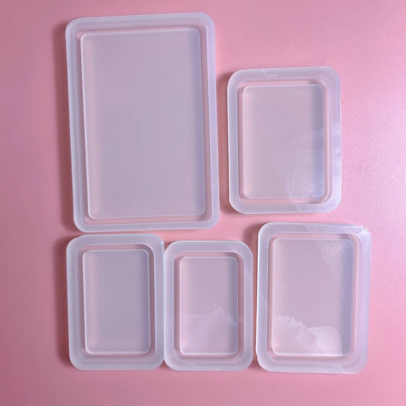 Silicone Pendant Mould Geometry Mirror Quicksand Photo Frame Epoxy Mold for DIY Resin Decorative Crafts Jewelry Making Supplies