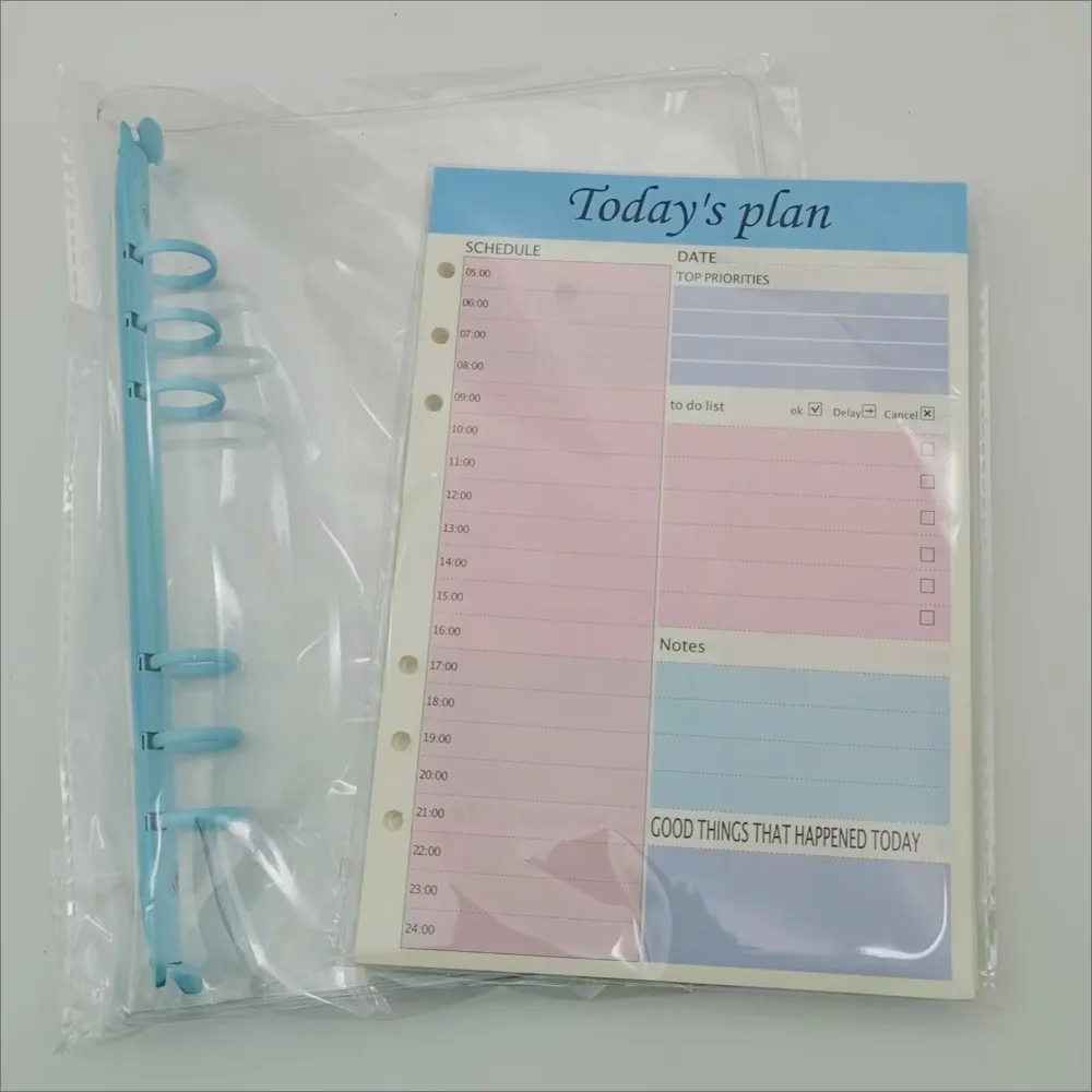 1 st Planner Agenda A5 losbladige Notebook Bindmiddel Schema's Dagelijks Plan Takenlijst Kladblok 100 Pagina's Kantoor Schoolbenodigdheden