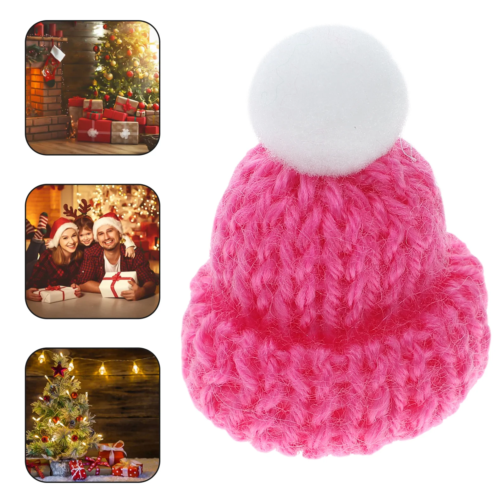 10 Pcs Mini Christmas Knit Knitting Hats Decoration Accessories Party Favors Xmas