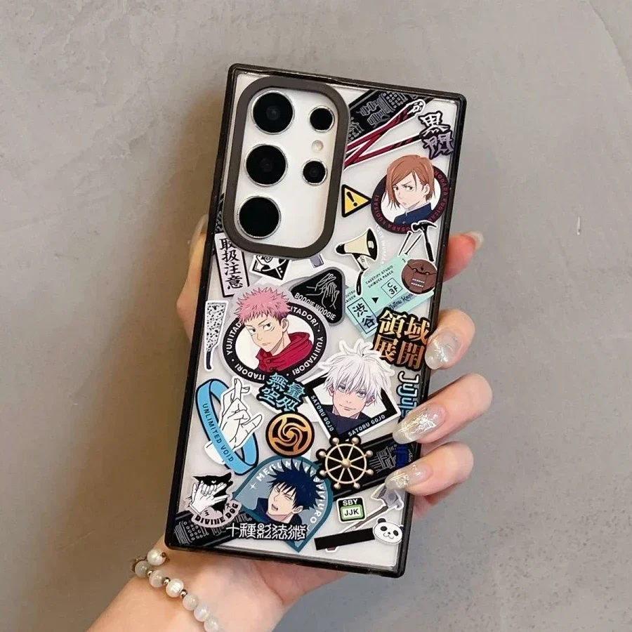 

Anime SHIBUYA Black Border Acrylic Case for Samsung Galaxy S25 S24 S23 Ultra Plus S25+ S25U Protective Cover