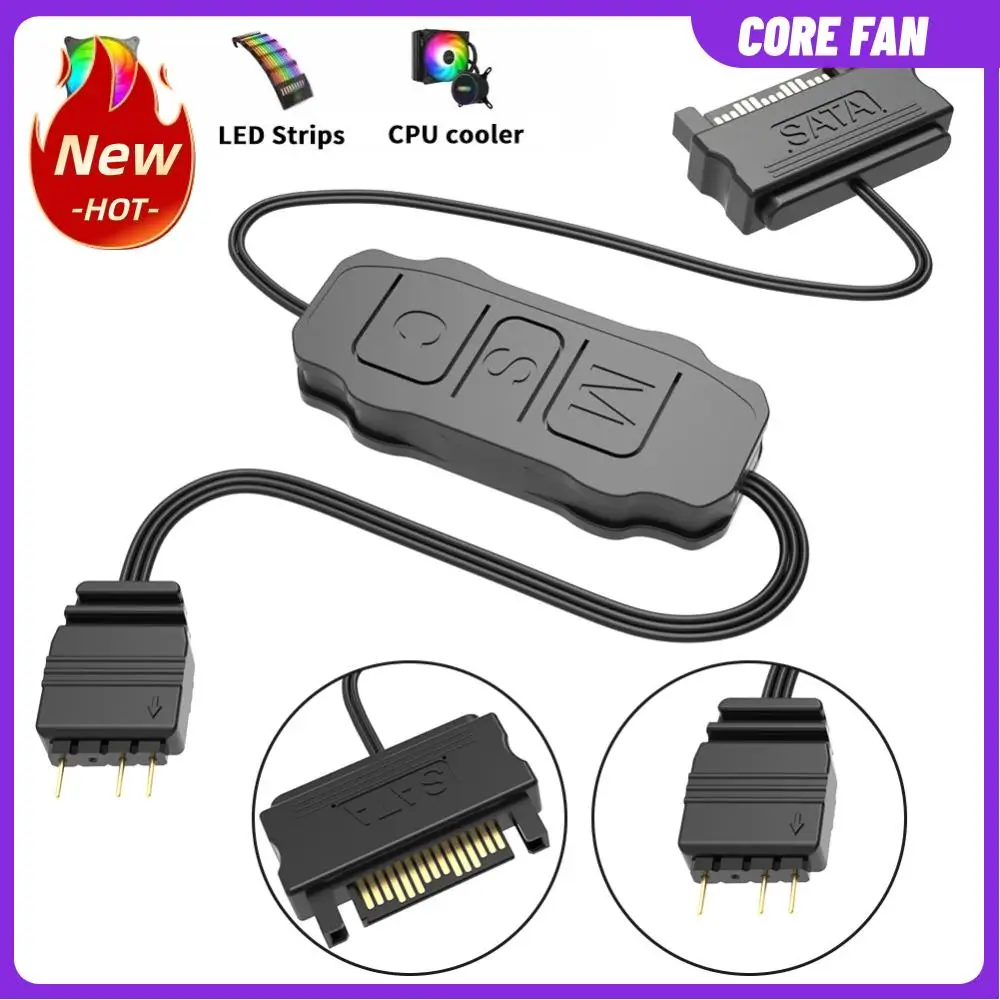 5V 3PIN ARGB Controller ARGB 5V 3PIN To SATA Interface Extension Cable Mini Adapter Controller