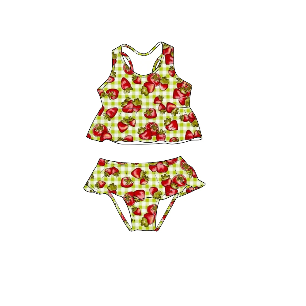 Boutique Girls Set Vest-style dress top paired with shorts milk silk fabric Independence Day and Cartoons print custom