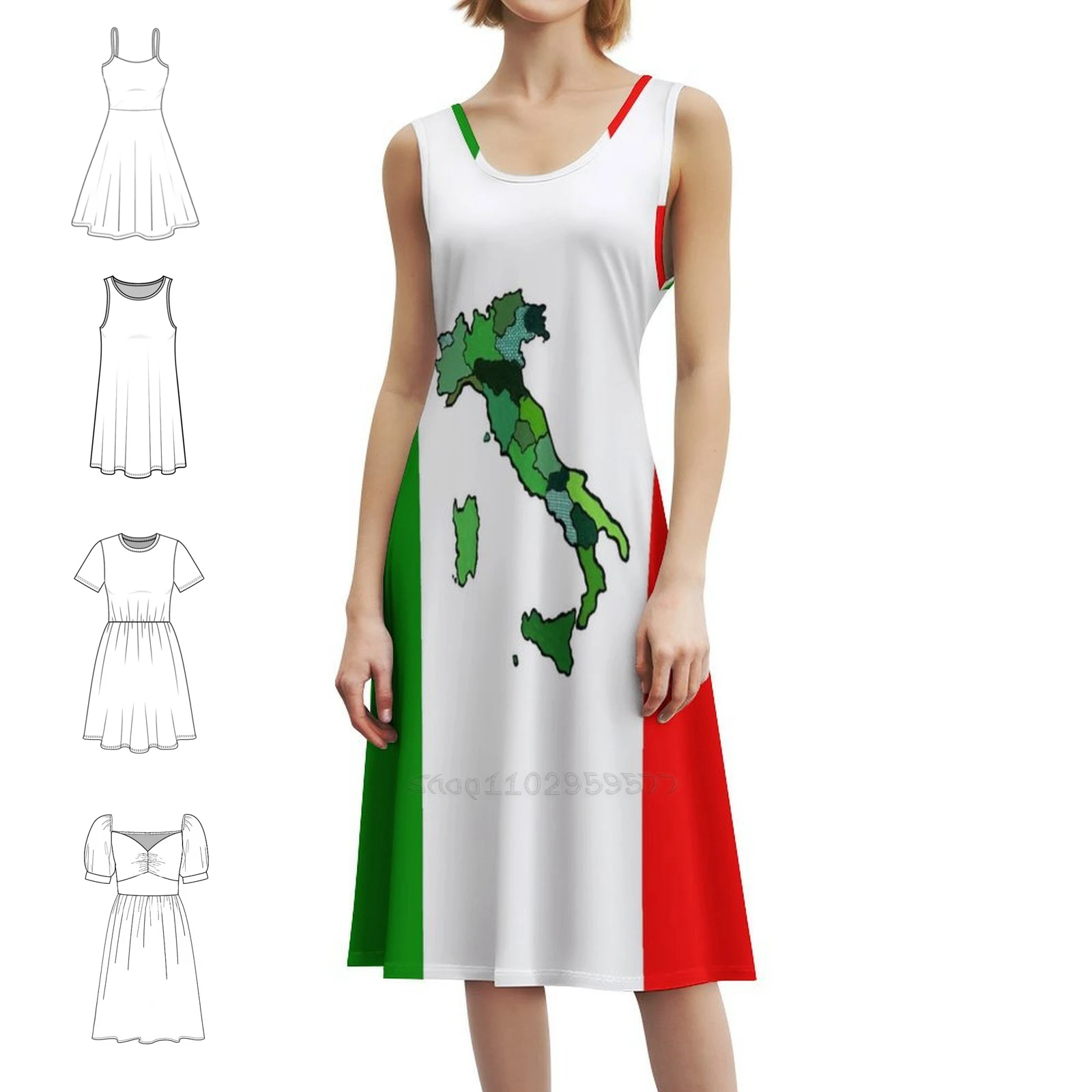 خريطة إيطاليا والعلم الإيطالي فستان الهيب هوب الشارع الشهير جرافيك طباعة ملابس النادي إيطاليا الإيطالية أعلام إيطاليا الإيطالية #1