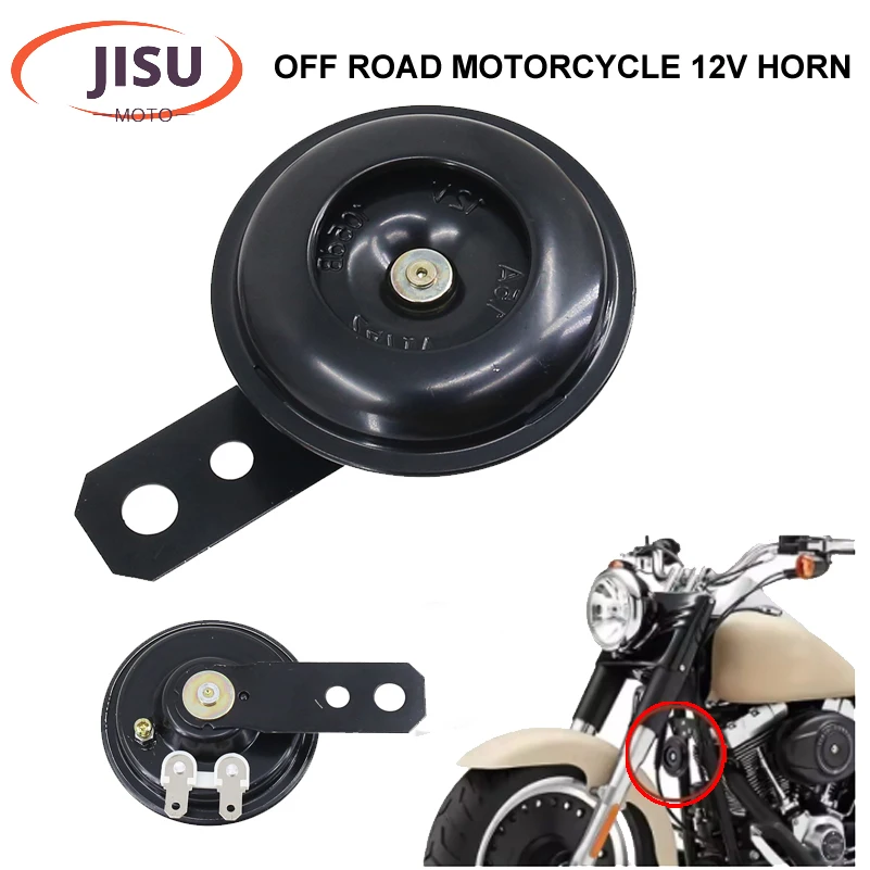 

Комплект электрического звукового сигнала для мотоцикла, универсальный водонепроницаемый круглый громкий звуковой сигнал, 12 В, звуковой сигнал 1,5 А, 105 дБ, аксессуары для мотоциклов