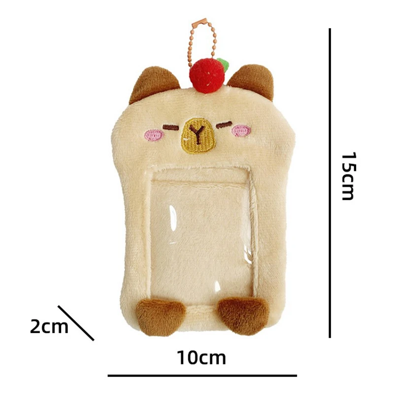 Cute Kawaii Cartoon Animal peluche Photo Card Holder Bag Idol Photo Display ciondolo portachiavi Fashion Bus Card Protector Case