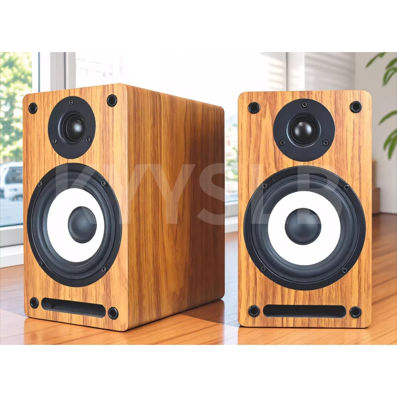 A401 (5 + 3) 5 Inch Two-way Frequency Passive Speaker Wooden Bookshelf Gall Power Amplifier Surround High Bass Speaker