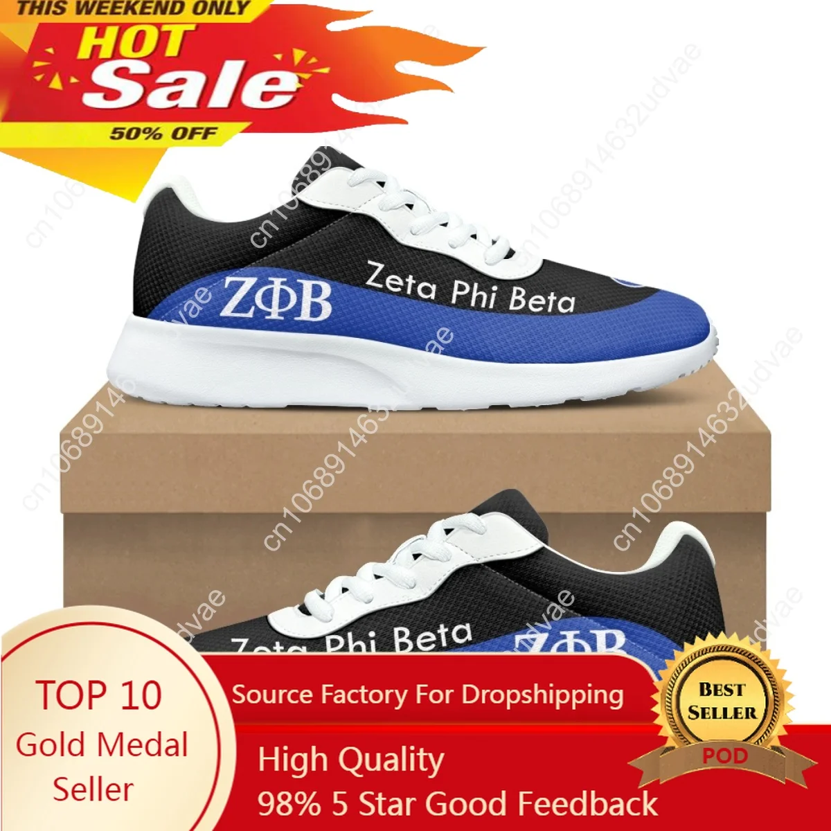 

Zeta Phi Beta Print Women's Air Mesh Durable Sneakers Cozy Soft Outdoor Running Flats Lightweight Breathable Casual Walking Shoe