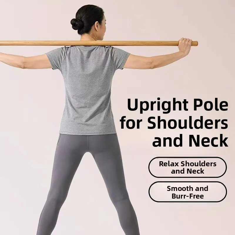 White Wax Wood Real Wood Oolong Disk Stick Shoulder Neck Exercise Yoga Stick Fitness Warm-up Beautiful Back Shaping Weight Loss