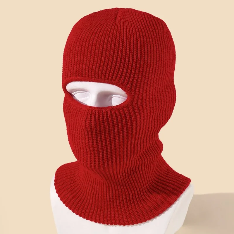 Candy Color Cute Full Face Cover Ski Mask Hat Bear Ear Balaclava Knitted Hats Outdoor Cycling Ear Protection Hat Beanies Hat Men