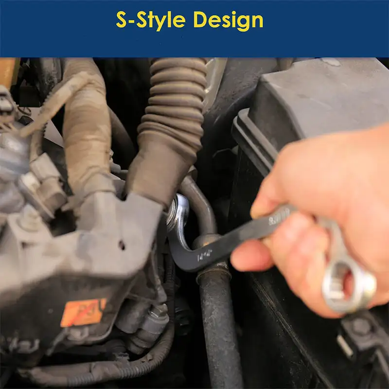 

S-Style Double-Ended Box Wrench 5-Piece Set 12-Point Box Ends Wrench Easy Operate DIY Machine Fastener Repair Tool