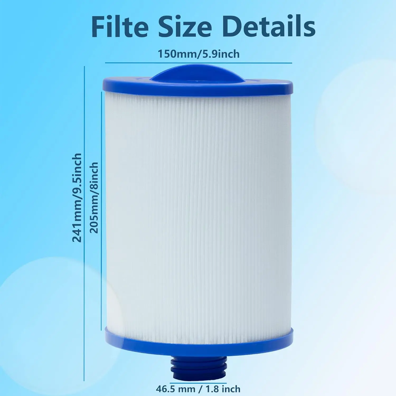 خرطوشة فلتر سبا لـ Unicel 6CH-940، Pleatco PWW50P3، Filbur FC-0359، Aber 03FIL1400، Waterway 817-0050 مقشدة الوصول الأمامي #3