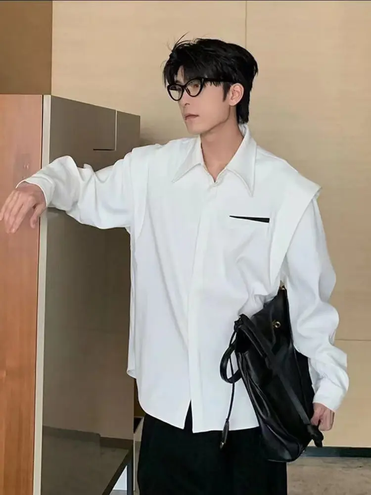 

Универсальная мужская футболка-поло из полиэстера, белая, повседневная, свободного кроя, в корейском стиле, не требующая глажки, для осени и зимы