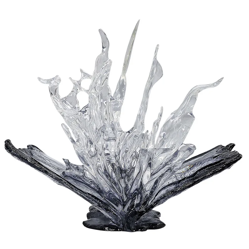 

Transparent resin craft artwork, glass ornaments, creative crystal sculpture entrance soft decoration abstract
