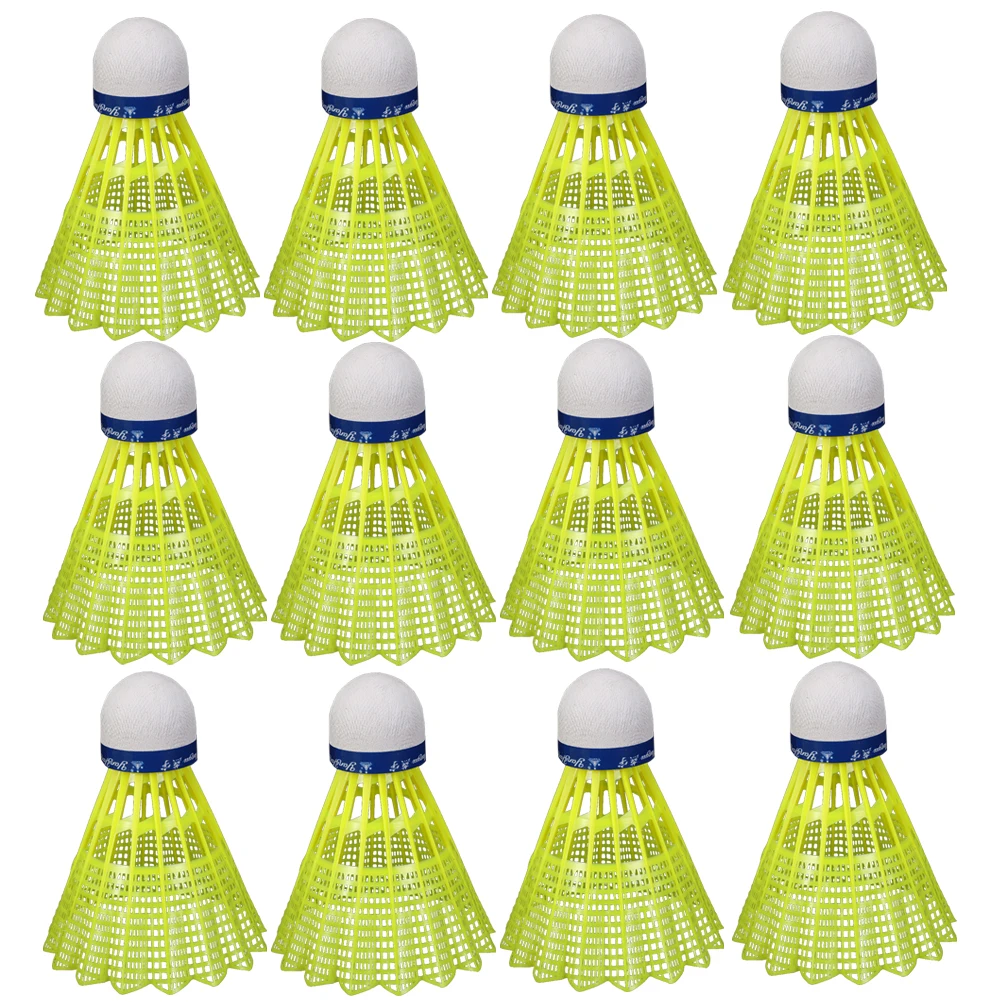 

12 Pcs Plastic Badminton Balls Shuttlecock Indoor Accessories Shuttlecocks for School