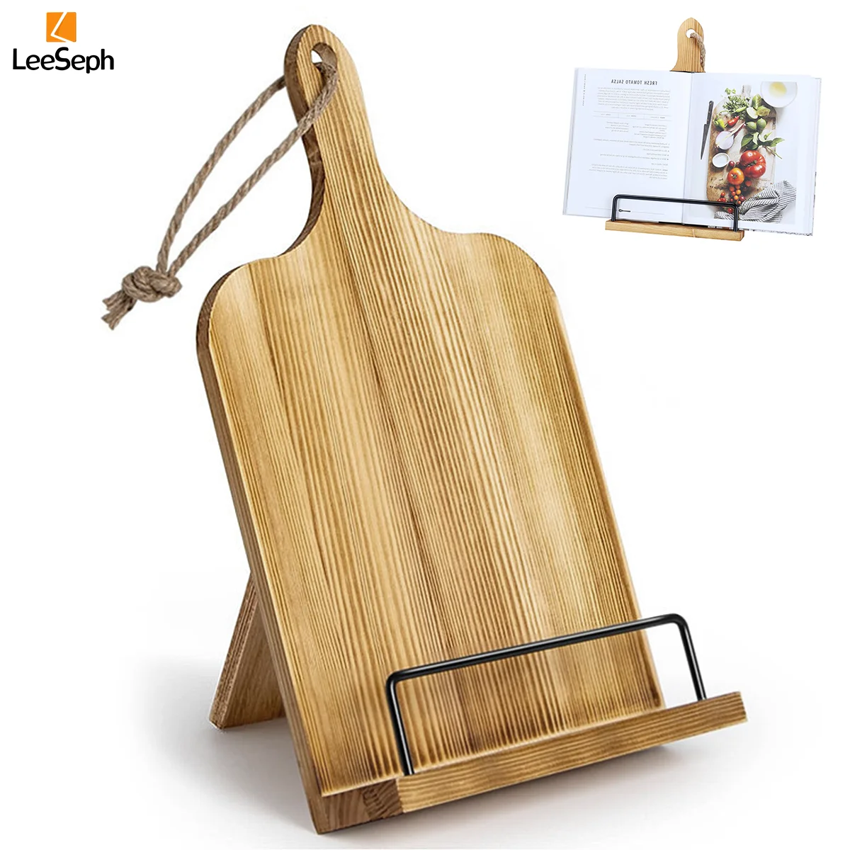 Cookbook Stand, Wooden Recipe Book Holder Cookbook Holder, Adjustable Display Stand Book Stand, Gift for Grandma, Mother, Women