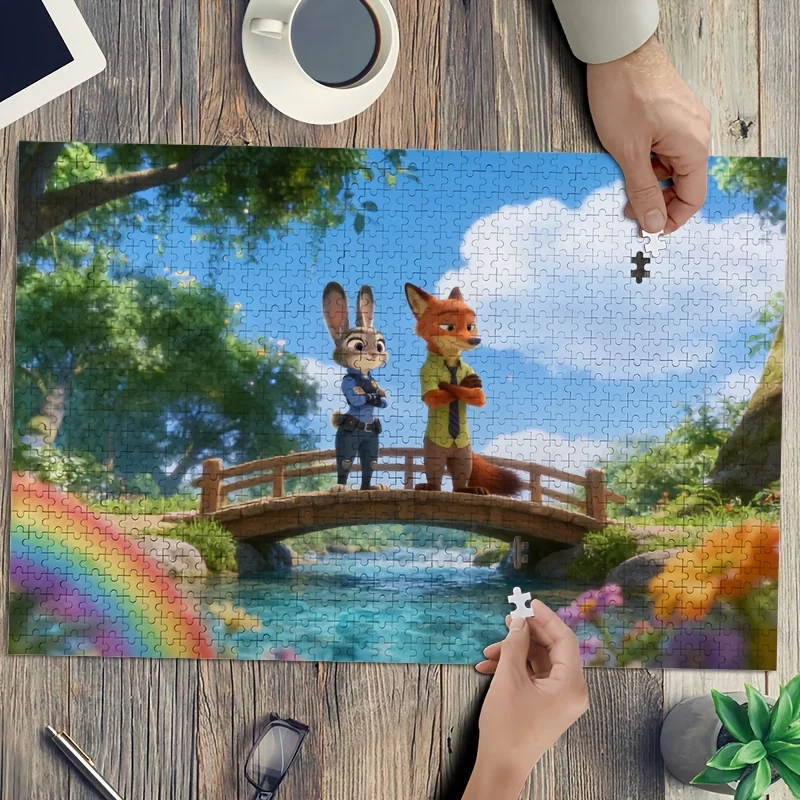 

1000pcs Disney Zootopia Judy Hopps and Nick Wilde Poster Puzzle | High Difficulty, Home Decor, Ideal for Birthdays and Gifting