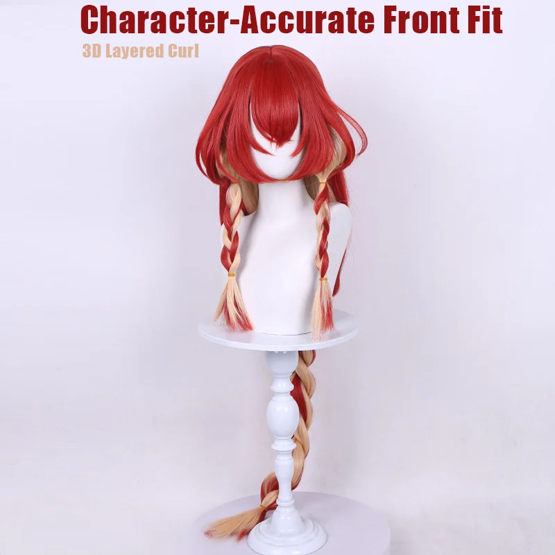 Game Arknights Narantuya Cosplay Wig Scalp Top Braided Long Hair For Halloween Comicon Party Adult Women Men