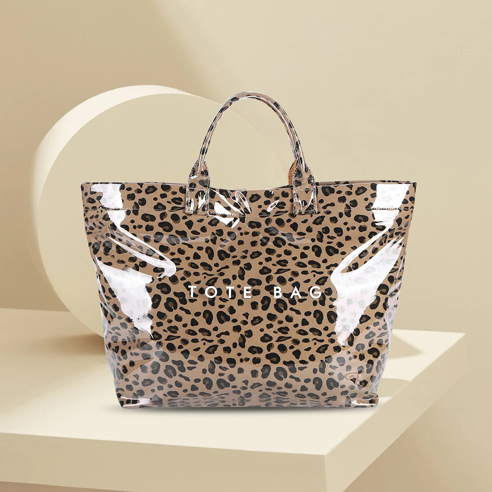 

PVC Canvas Printed Tote Handbag Large Capacity Trendy Tote Bag Waterproof Versatile Handbag Travel Shopping Commute Bag