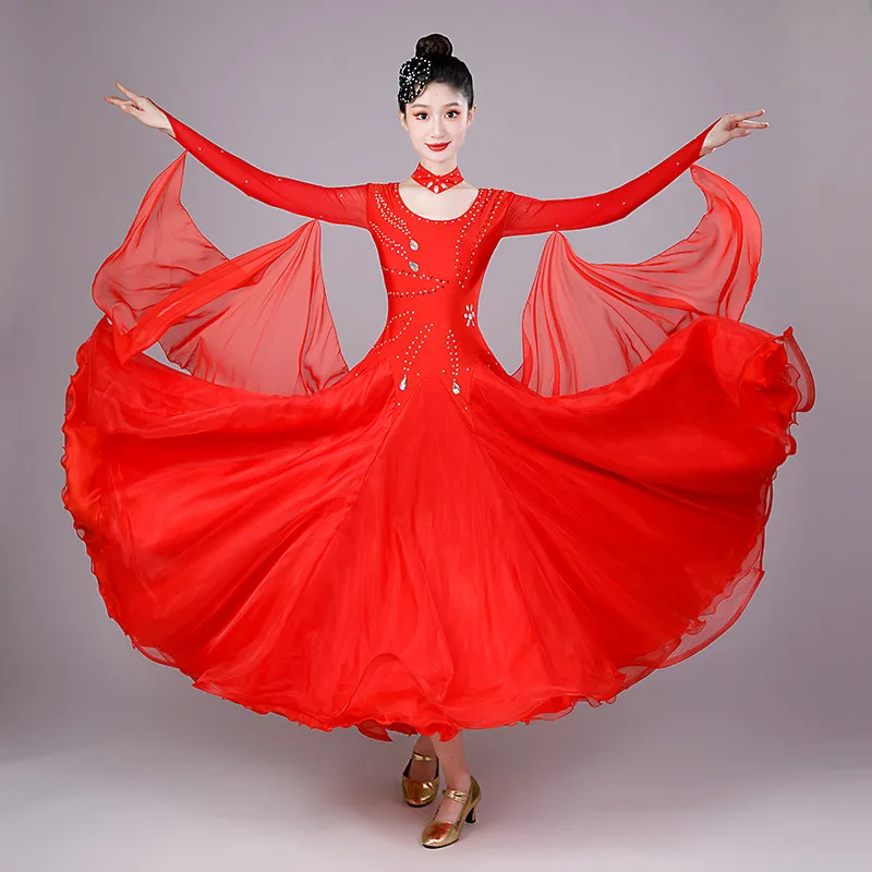 2026 New National Standard Modern Dance Dress Table Performance Competition Clothing Ballroom Dance Waltz Dance Dress