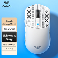 AULA SC580 PAW3325 Sensor Gaming Mouse Tri-mode Rechargeable Ergonomic Bluetooth Mouse 10000 DPI Wireless Bluetooth Mice