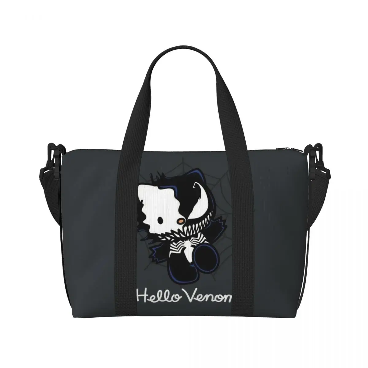 Borsa da viaggio personalizzata Hello Kitty - Venom Tote Bag da donna borsa da viaggio a tracolla da spiaggia di grande capacità