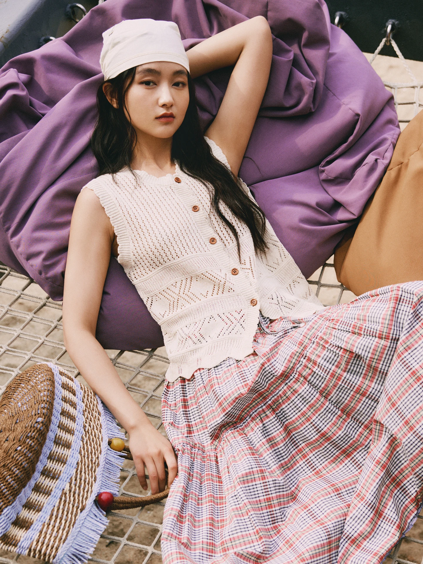 

Женский вязаный ажурный кардиган Fay-Fayee без рукавов, летний дизайн 2026 года, модная верхняя одежда с коротким рукавом