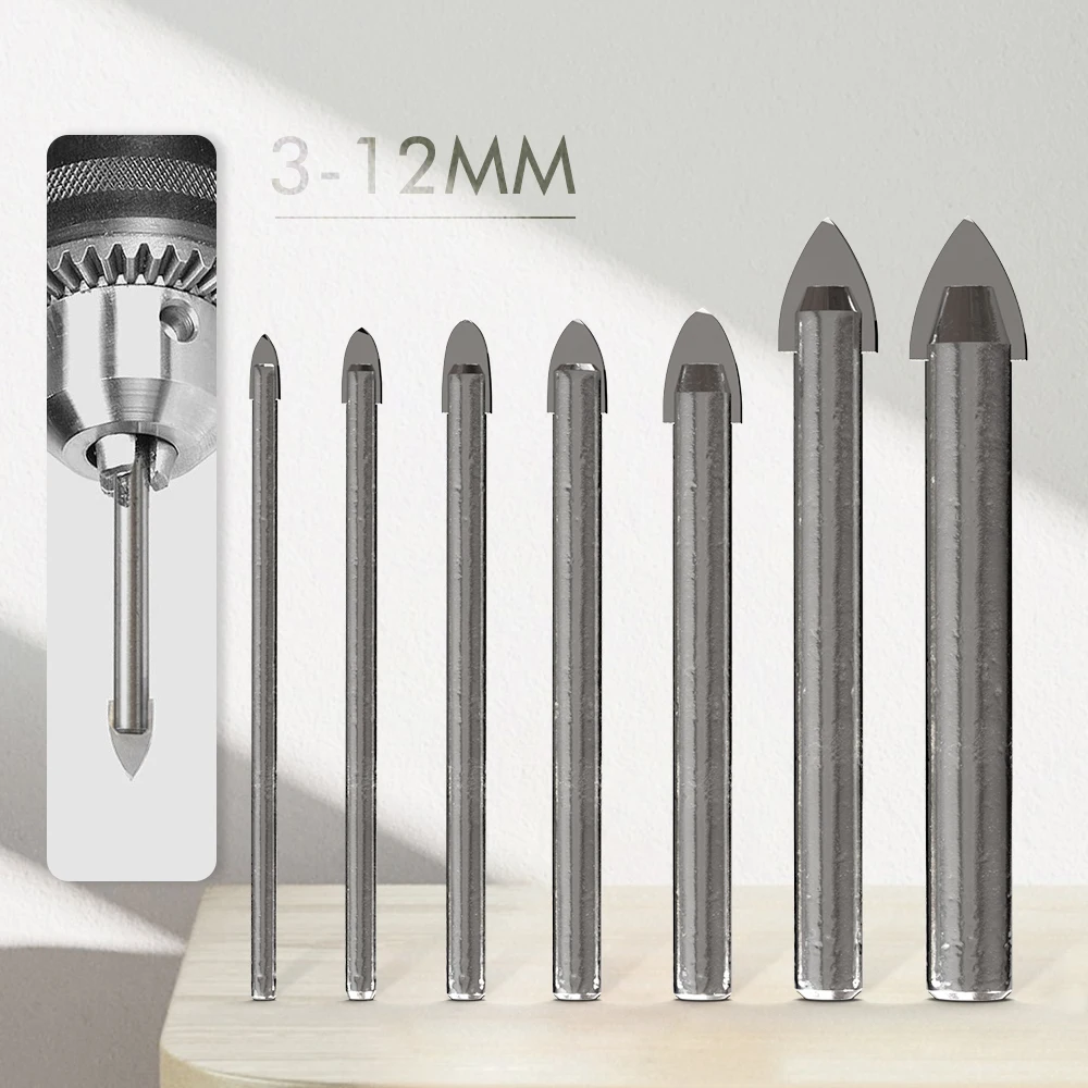 

4/6/7pcs Glass Marble Porcelain Spear Head Ceramic Tile Drill Bits Set Spade Drill Bit Set for Ceramic Wall Concrete Hole Opener