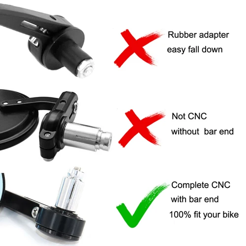 Imagen 2 del producto Espejos retrovisores Retro para manillar de motocicleta, accesorio para Royal Enfield Bullet/Meteor/Classic 350 500 Interceptor 650 CNC