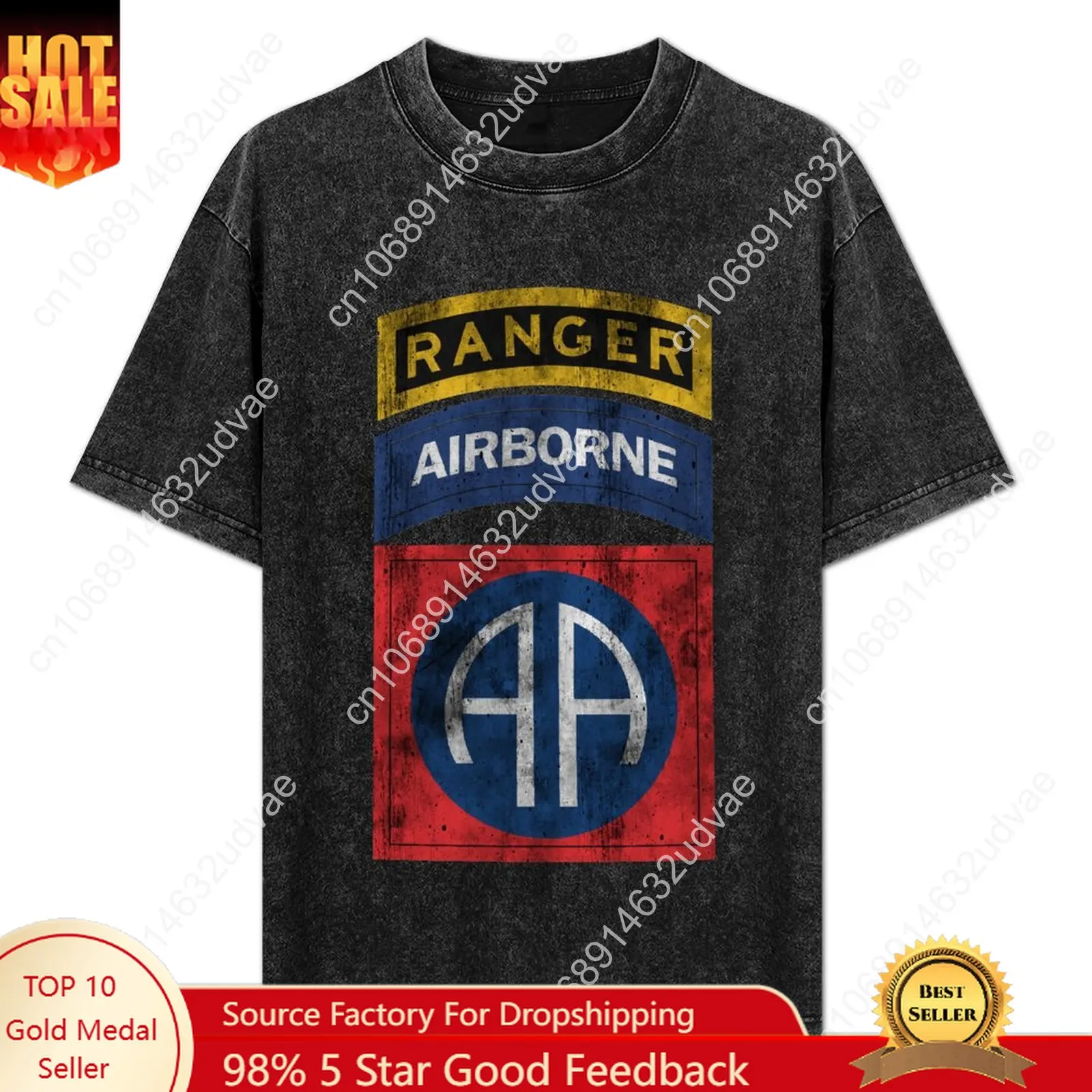

82nd Airborne Ranger Retro T shirts mans womans Vintage Tshirt cotton Short sleeve T-shirt soft TEE Custom tops clothes tshirt