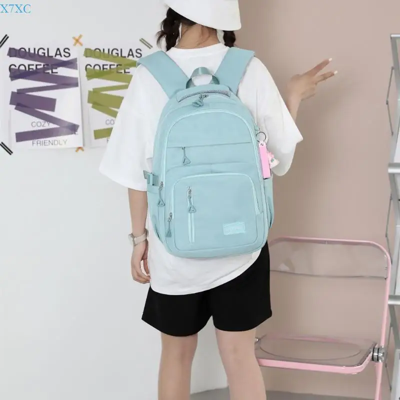X7XC High School Rucksack with Ample Space Ergonomic Backpack Aesthetic Daypack