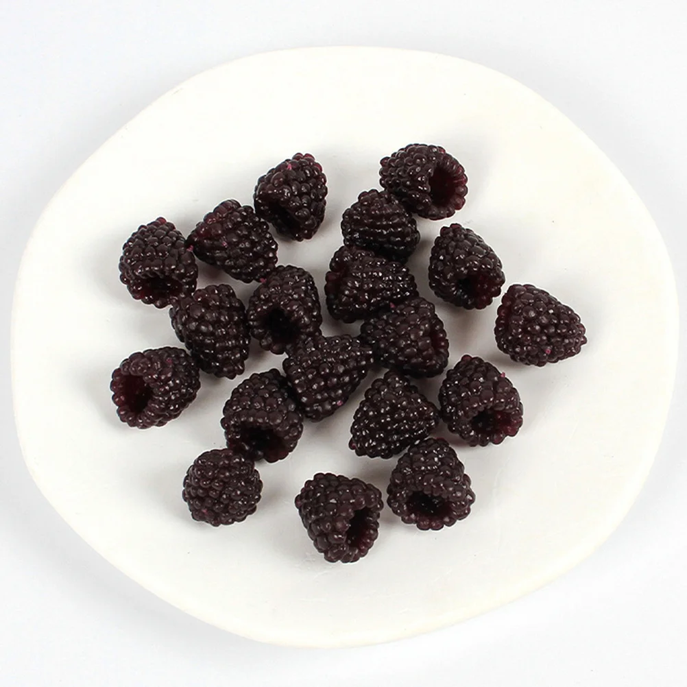 

20 Pcs Desktop Simulation Fruit Model Child Raspberries Fake Raspberry Decoration Pvc Ornament Scene Layout Prop