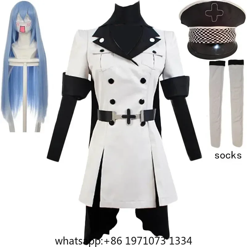 Cosplay Anime Esdeath Empire Cosplay Costume Manga General Uniform with Hat Socks for Halloween Outfits Esdeath Empire Outfits