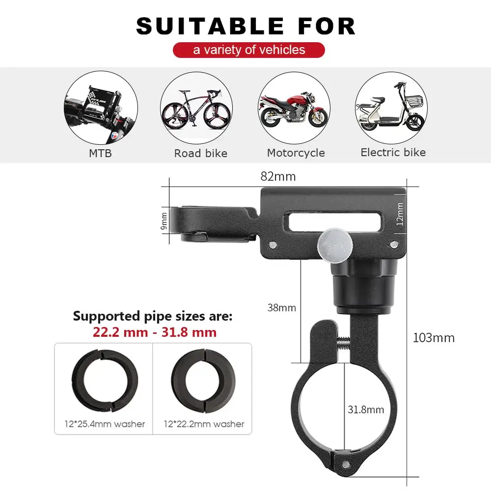 GUB P30 Aluminum Alloy Bicycle Phone Holder Electric Motorcycle Navigation Phone Holder MTB Mountain Road Bike Phone Stand Mount