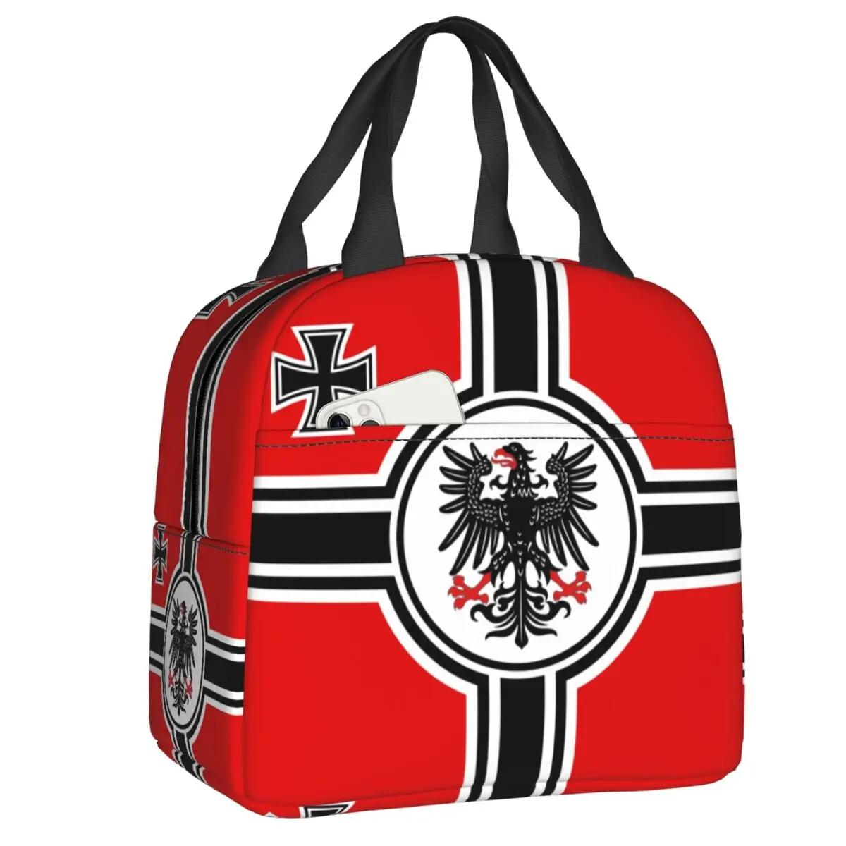 

Custom Germany DK Reich Empire Of Flag Lunch Bag Men Women Thermal Cooler Insulated Lunch Boxes for Children School