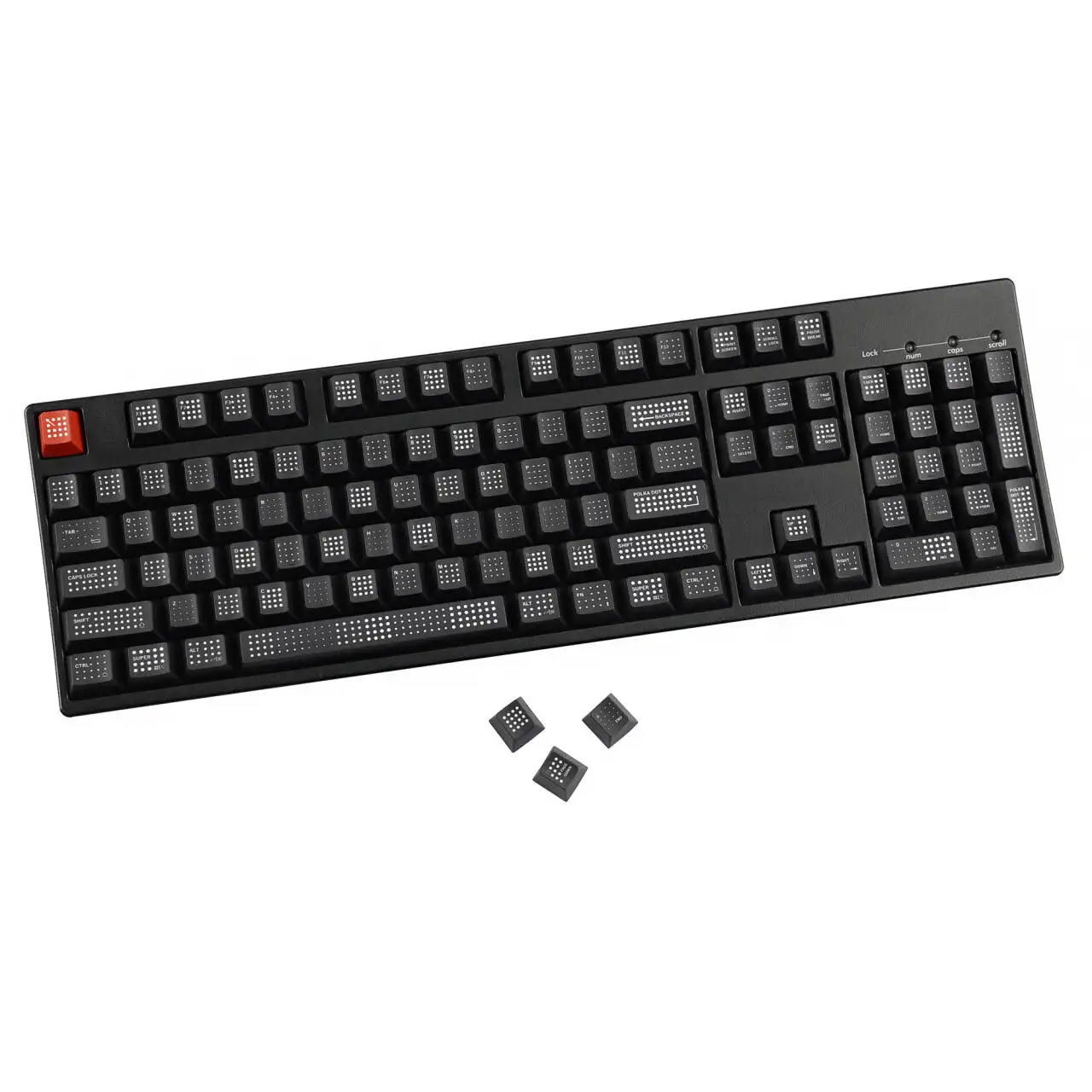 

YMDK 142 Keys Polka Dot Black Frosted Cherry Profile PBT Top Print Keycap for 61/68/84/87/98/104/108 MX Mechanical Keyboard