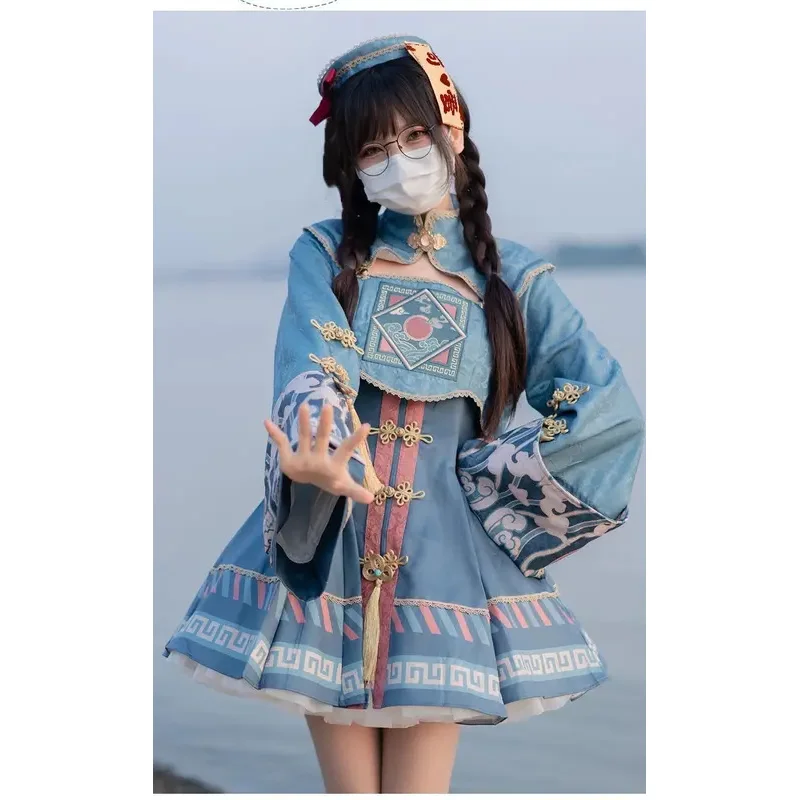 Donkere Gothic Lolita Jurk Vrouwen Vampier Easter Carnaval Feest Anime Kleding Kawaii Zombie Cosplay Kostuum Pruik Outfit Jurk Rok