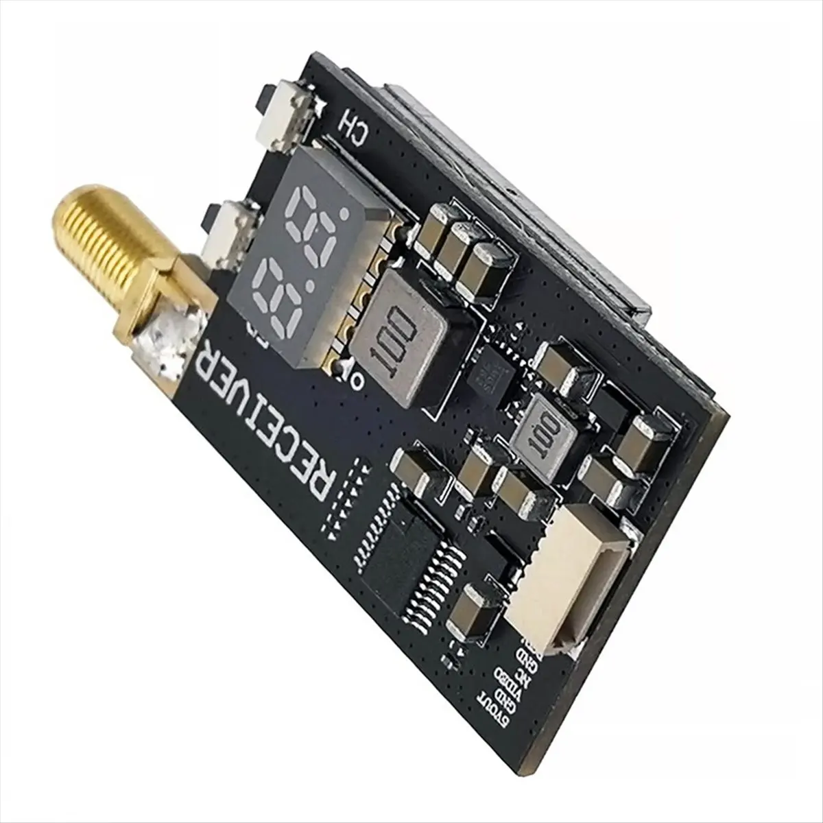 Qualified- Flyto VRX-F7 3.3G VRX 64CH Wireless Image Transmission Receiver Supports Automatic Channel Search 3060MHz-3500MHz