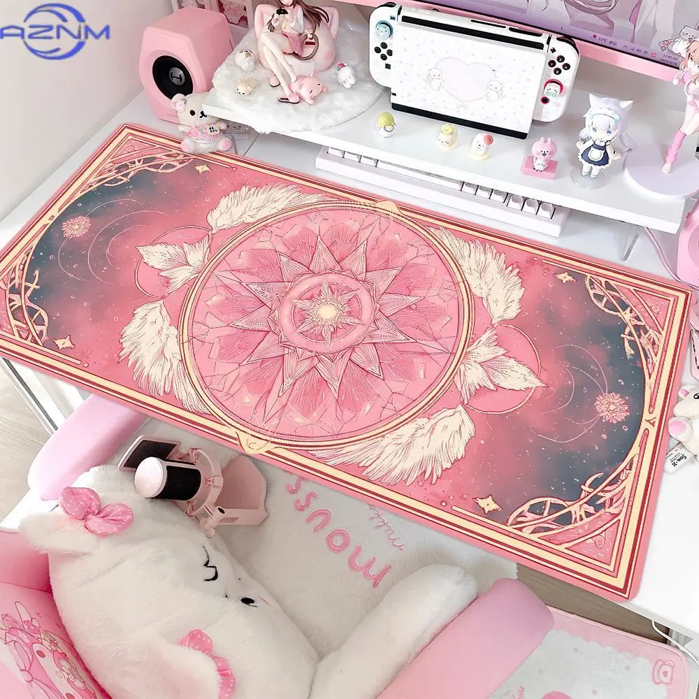 Pink Magic Array Mouse Pad Two-Dimensional High-Definition Printing Large Seaming Waterproof Mouse Pad Anti-Slip Gaming Mouse Pa