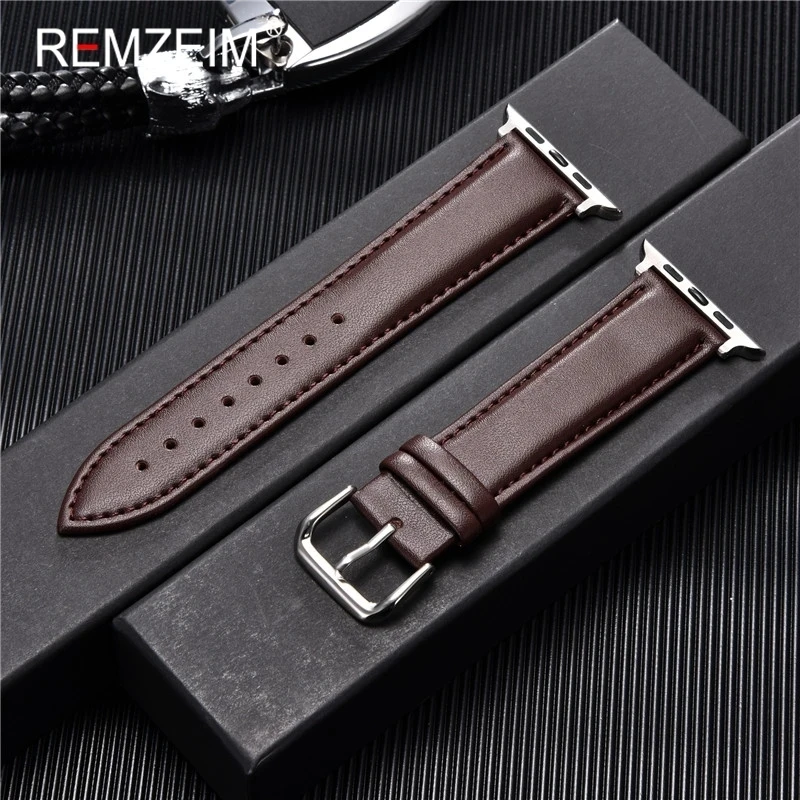 Genuine Leather Watchband 38mm 40mm 41mm for iwatch 8 7 6 5 4 3 SE Replace Wrist Strap 42mm 44mm 45mm for Apple Watch Ultra