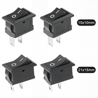 5/20/100pcs Auto Car Truck Boat Rocker Switch 250V 3A 2Pin ON/OFF Toggle SPST Switches Rocker Switch 10x15mm 15*21mm