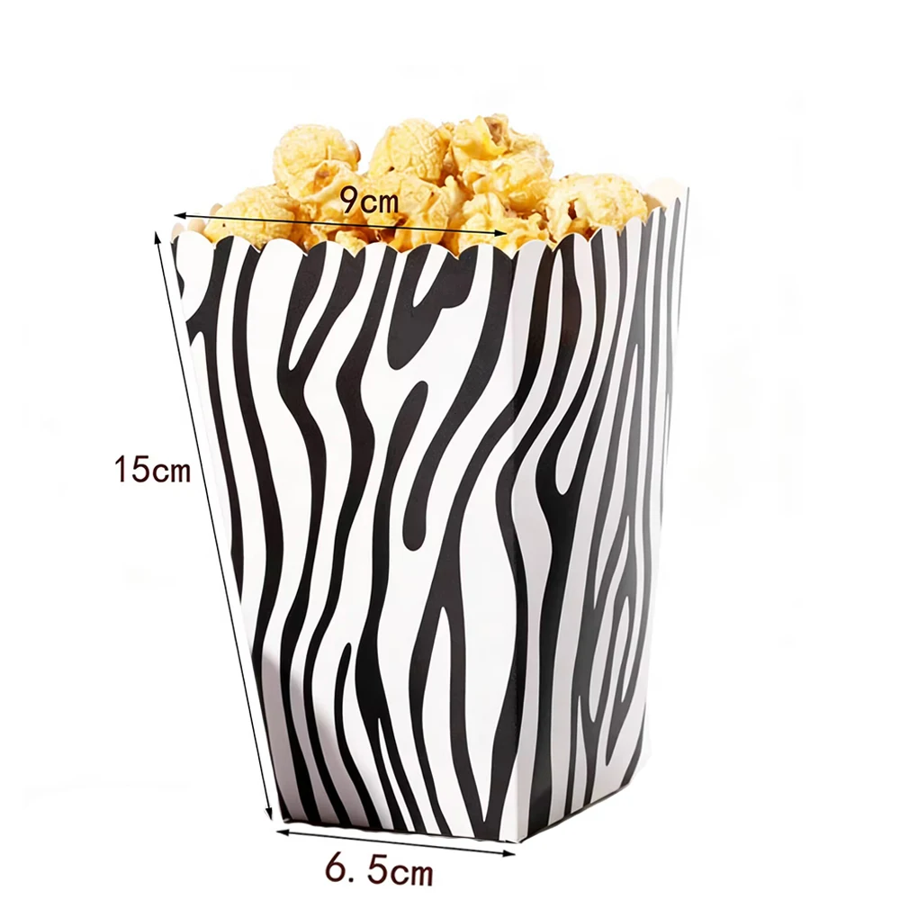 6-36 Stück Dschungeltier-Party-Zubehör Leopardenmuster Papier-Popcornboxen Safari-Thema Geburtstagsparty Babyparty Verpackungsboxen – Detail 4