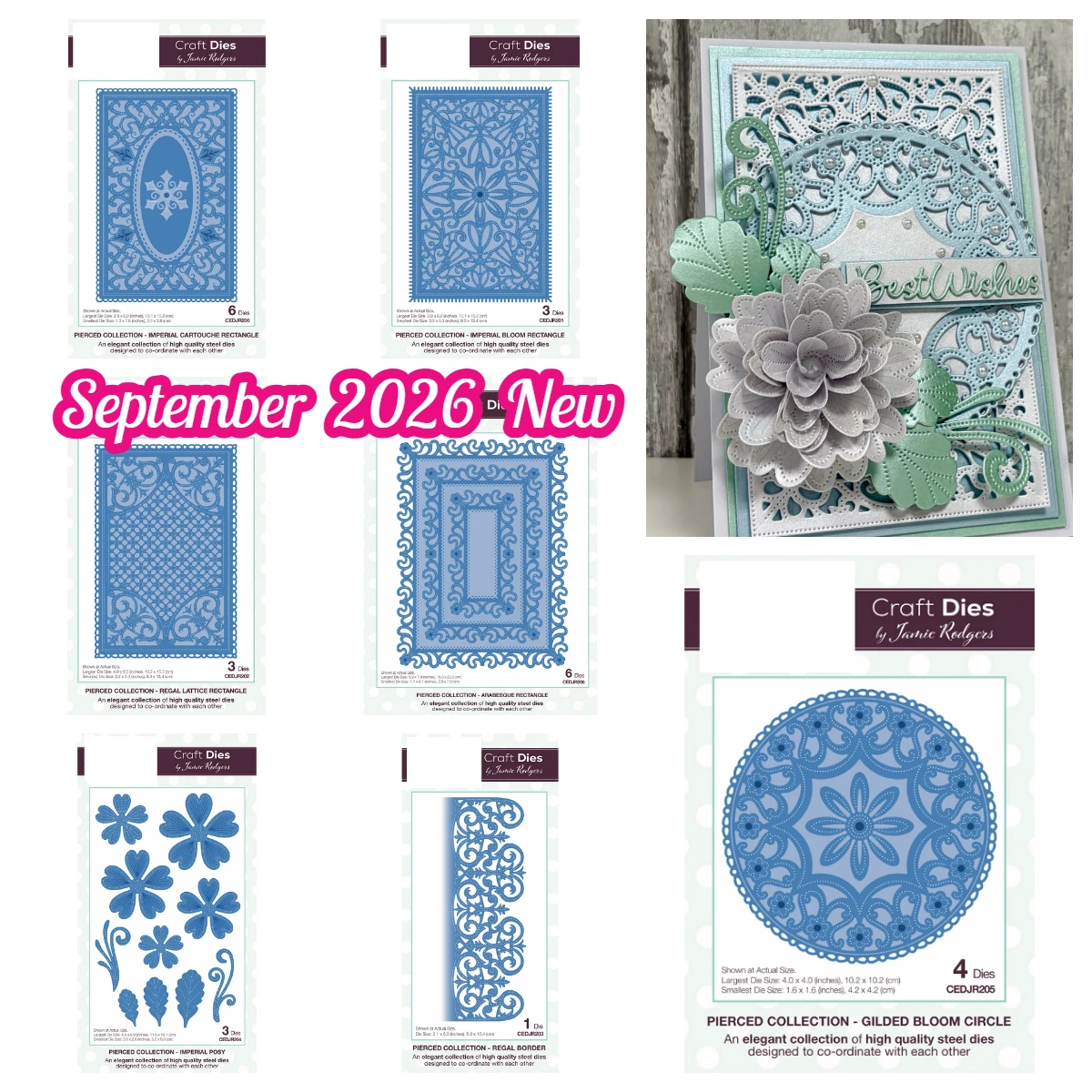Cercle de vœux d'anniversaire, cartouche impériale rectangulaire, cercle de fleurs dorées, matrices de découpe en métal pour scrapbooking, bricolage, papeterie et journal intime