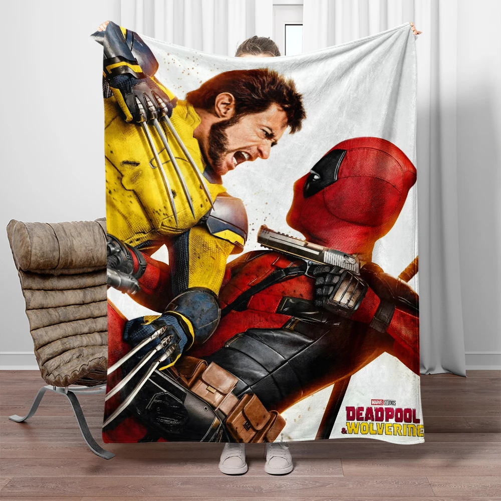 Marvel Movie Deadpool Printed  Blanket. Seasonal Blankets. Used for Sofas, Beds, Living Rooms, Travel Picnics, Cool Blankets,