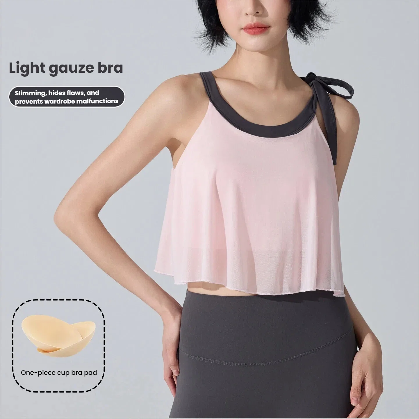 

High Support Racerback Sports Bra for Women Shockproof Wirefree Yoga Top with Built-in Pads Mesh Back Vest women's tanks