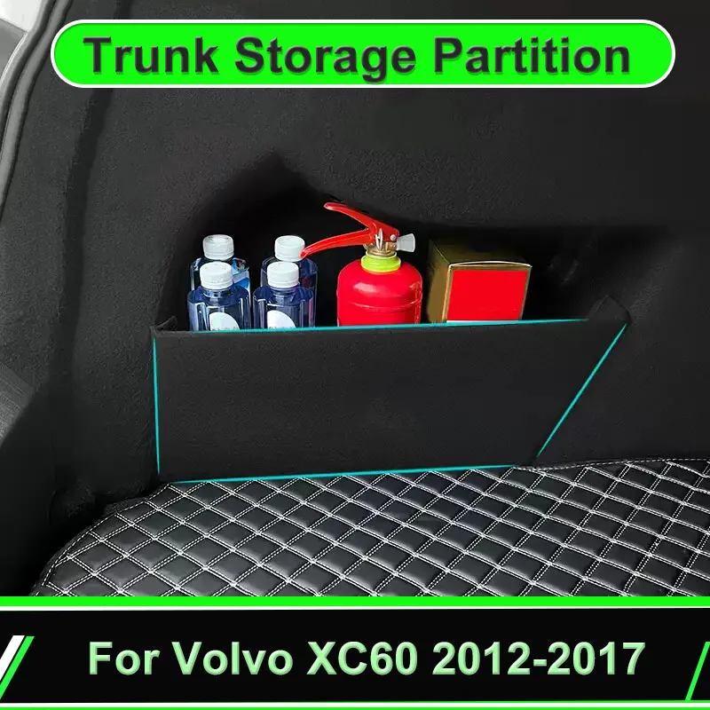 

Для Volvo XC60 2012-2017 2013-2016 багажник автомобиля, перегородка для хранения, боковое хранилище, автозапчасти, инструменты для интерьера, сортировка сзади, уборка