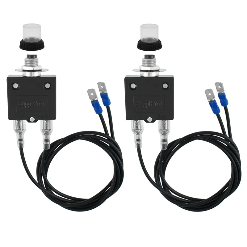 3 أمبير و 5 أمبير زر الضغط دليل إعادة تعيين قطاع دارة رحلة السيارات قطاع دارة الحرارية 18AWG الأسلاك وغطاء مقاوم للماء-AS97